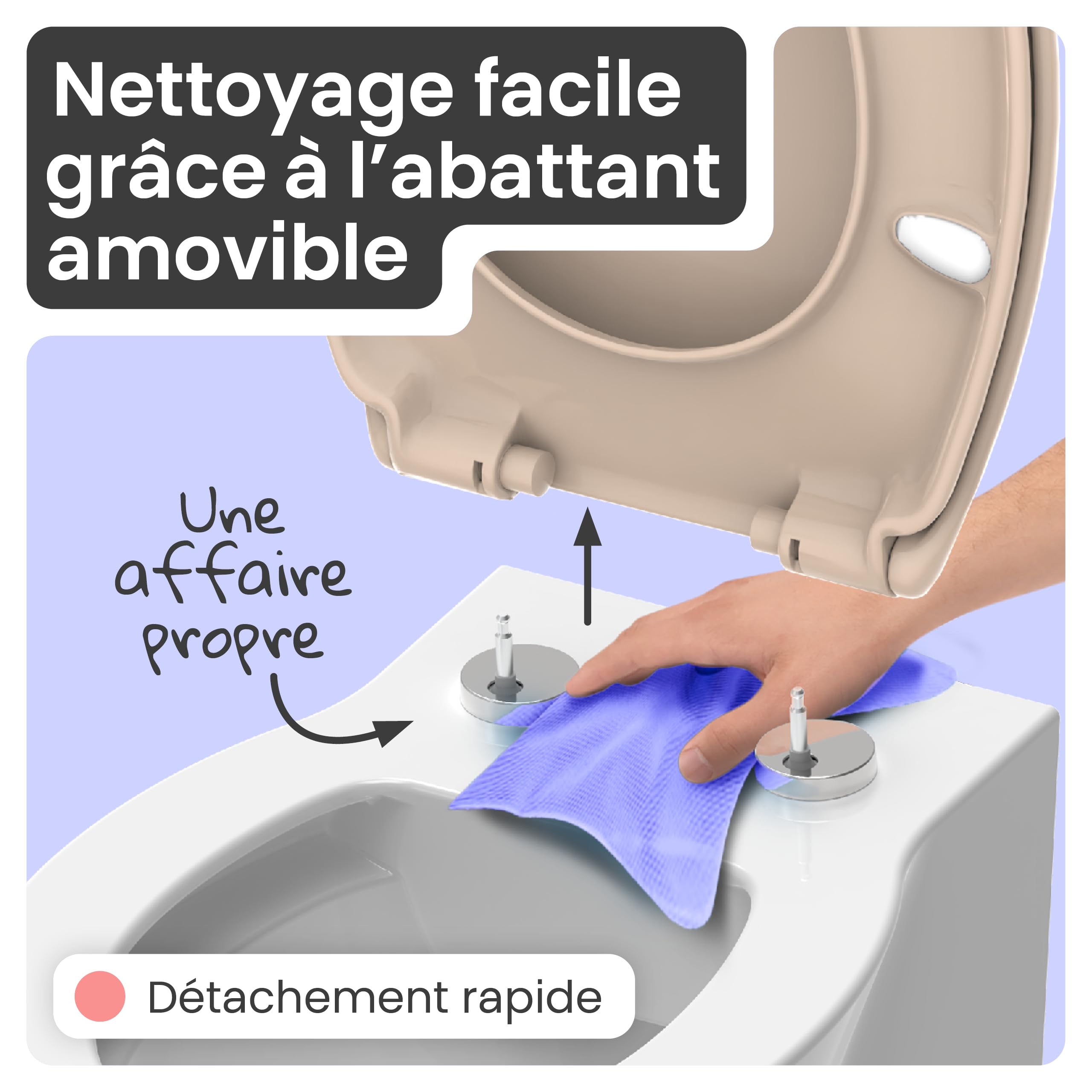 instmaier Alma | Abattant WC avec abaissement automatique | Siège de WC Bahama beige | Forme ovale | Duroplast | Lunette de WC avec Quick Release | Fabriqué en Allemagne | Stable jusqu’à 250 kg