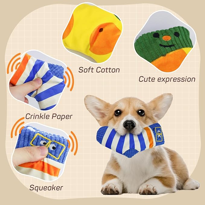 Juguete Mordedor para Perros Andiker con Chirriador, Forma de Calcetín miniatura 3