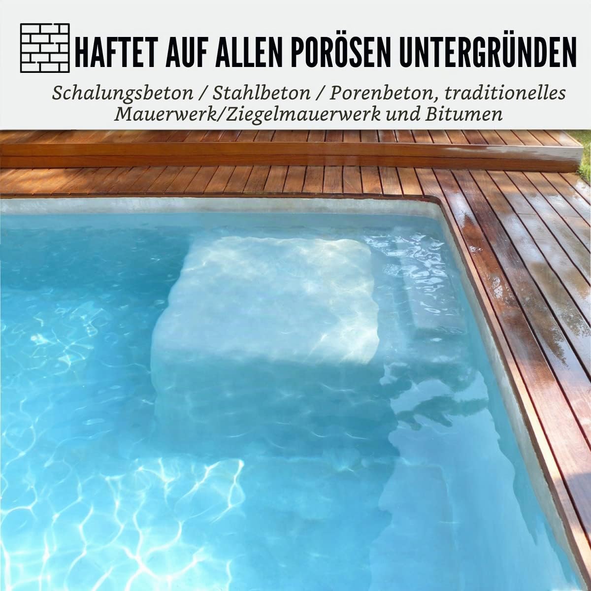 Wasserabweisender Dichtputz für Pools und Becken: ARCACIM POOL Grau - 25 kg