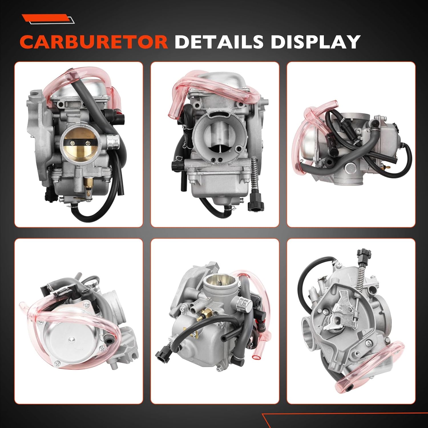 Carburetor Kit Compatible with 2003-2013 Kawasaki Prairie 360 KVF360 4x4, Replace Part # 15004-0041,51023-1402,15003-0093,15003-1686,16065-1379,14030-1054,Includes Fuel Valve Petcock & Lever