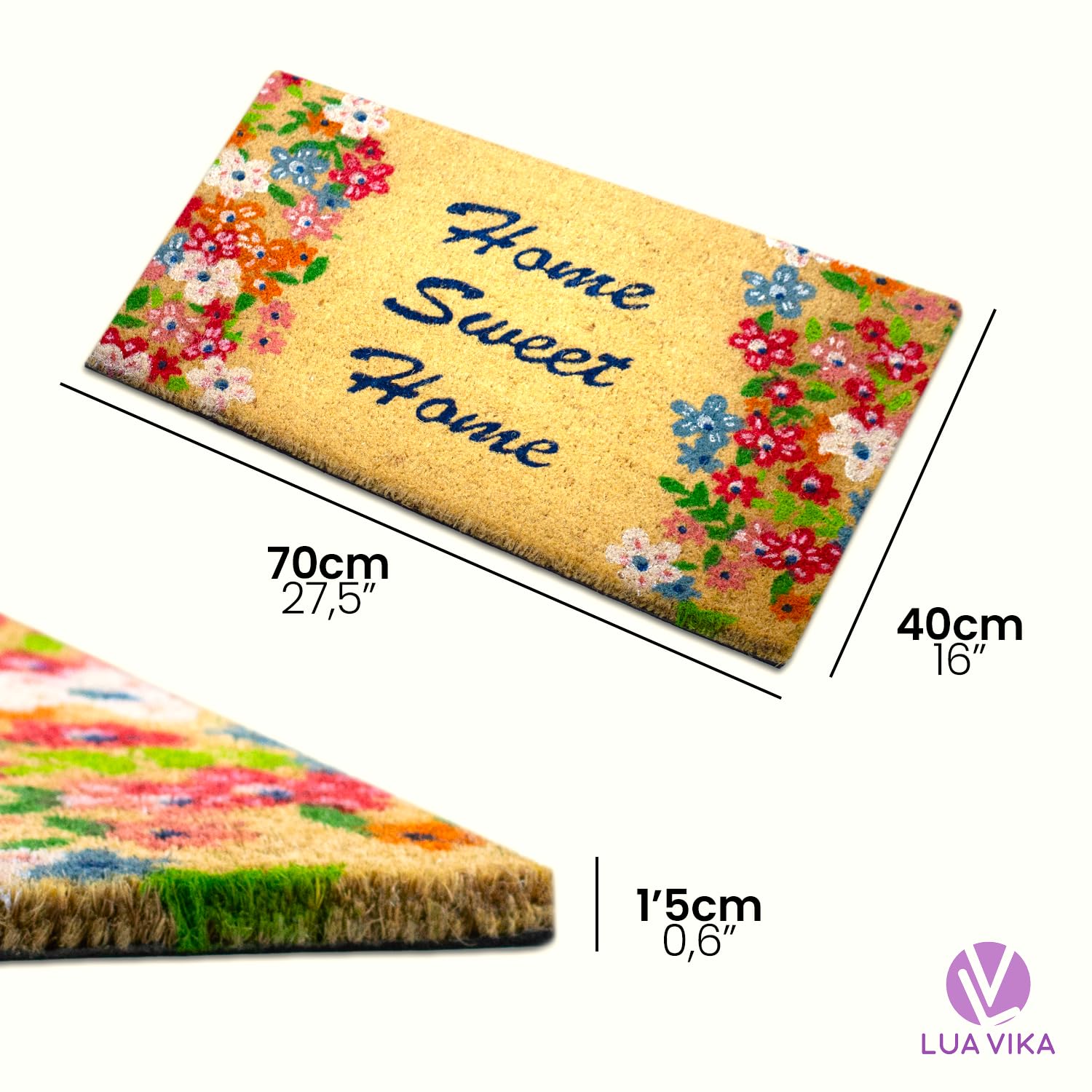 LUA VIKA Coir Doormat - Home sweet home - 40x70 cm - Outdoor Door mat - Front Door mat outside - Doormats outside - Image 4