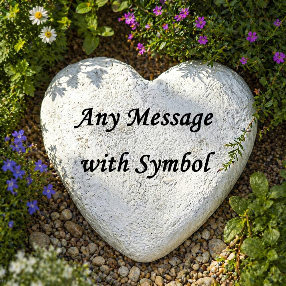 Personalized Garden Stones in Memory of Loved Ones, Engraved Heart Shape Memorial Stone Gravestones Tombstone Rocks, Sympathy Memorial Gifts for Loss of Father Dad Mom Grandma