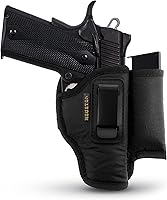 Vista 1 de Houston Gun Holsters IWB - Funda para pistola con bolsa Mag de Houston, cuero ecológico, material suave, se adapta a cañones 1911 de 5 y 4 pulgadas