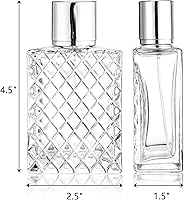 Vista 2 de Lawei Paquete de 6 botellas de spray recargables atomizador de perfume, 3.4 onzas líquidas, botella vacía de vidrio de niebla fina, botella