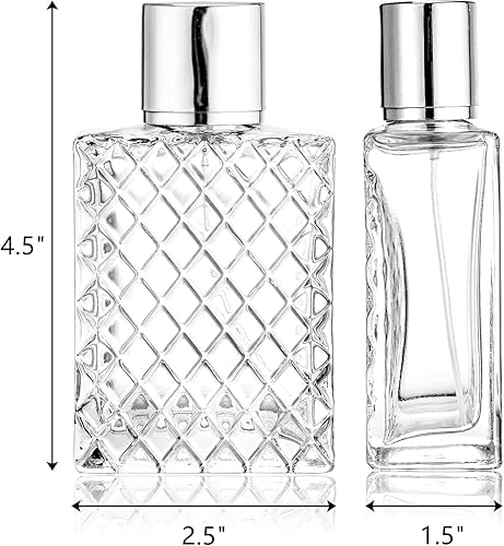 Miniatura 2 de Lawei Paquete de 6 botellas de spray recargables atomizador de perfume, 3.4 onzas líquidas, botella vacía de vidrio de niebla fina, botella