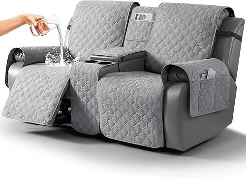Vista 27 de TAOCOCO Funda para Sillón de Dos Plazas Reclinable 100% Impermeable con Consola Central, Funda de Sofá Reclinable Reversible para 2 Asientos