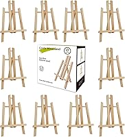 CONDA 12-Pack 11.8" Wooden Tabletop Easels for Painting & Display - Portable A-Frame Stands for 8x10 Canvas, Kids, Students, Photos
