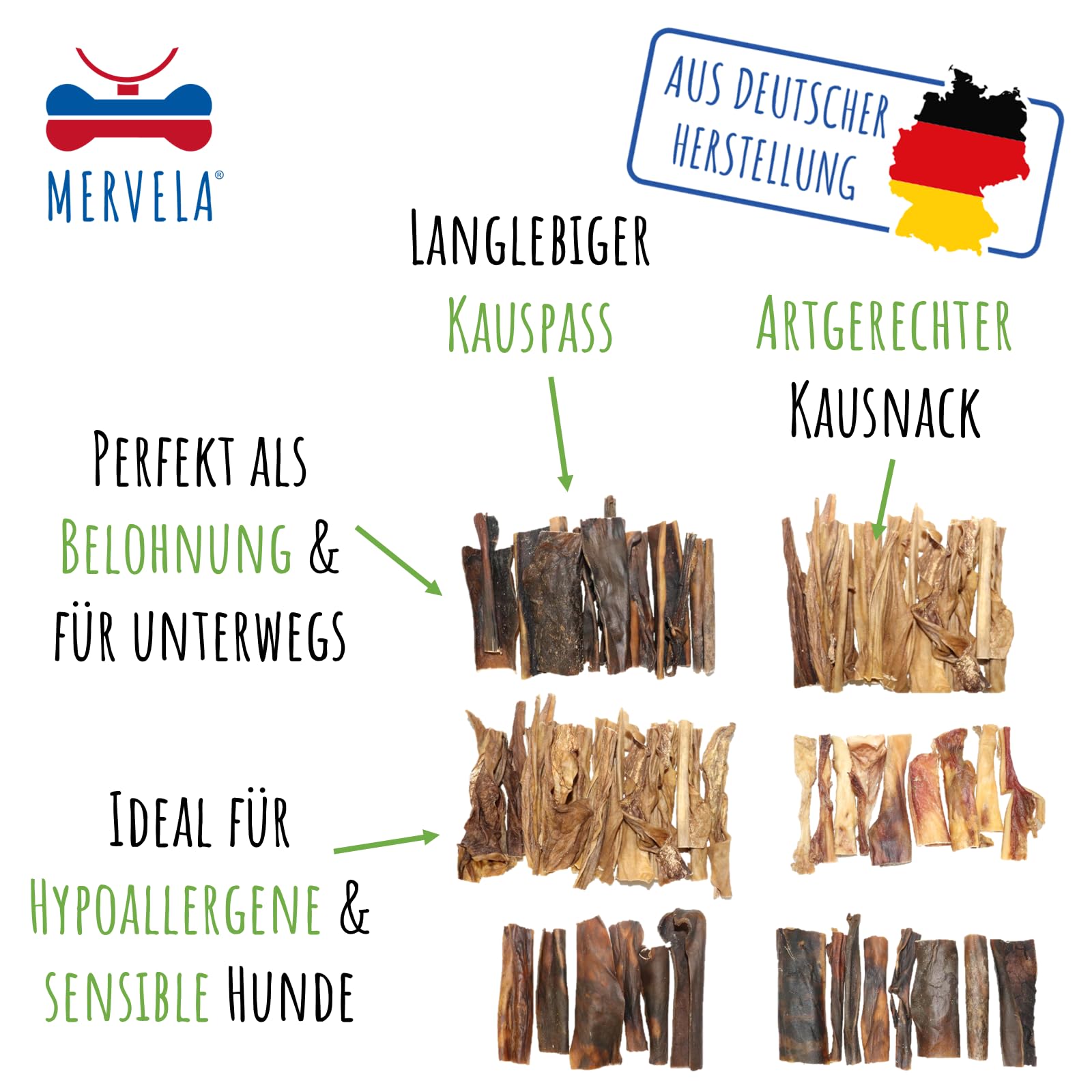 Bâtons pour peau de cheval - 1 kg - Qualité allemande - Pour chiens souffrant d'allergies - Récompense - Friandise d'entraînement - Sans céréales - Hypoallergénique - Friandise à mâcher