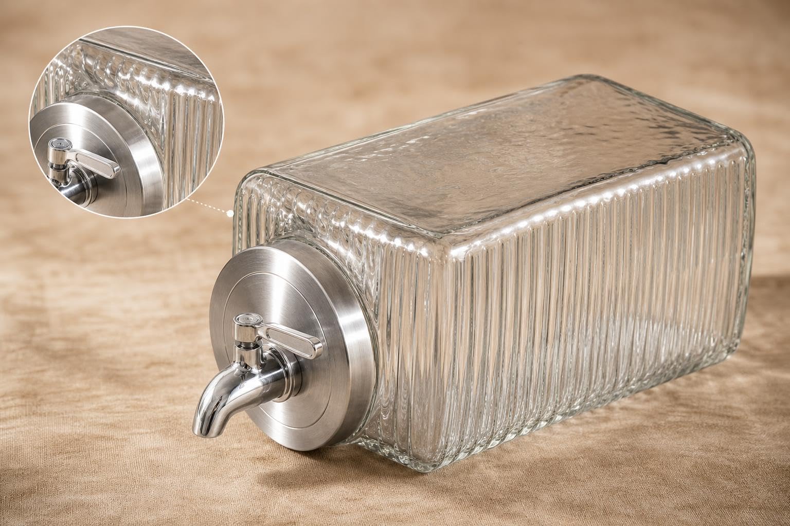 Dispenser Acqua e Bevande in Vetro per Frigorifero con Rubinetto Anti-Intasamento, Giapponese, Sigillatura migliorata per evitare odori nel frigorifero