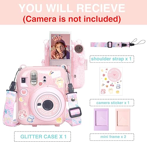 Miniatura 7 de Funda transparente para cámara Fujifilm Instax Mini 12 de película instantánea con bolsillo para fotos mejorado con capacidad para 10 películas en