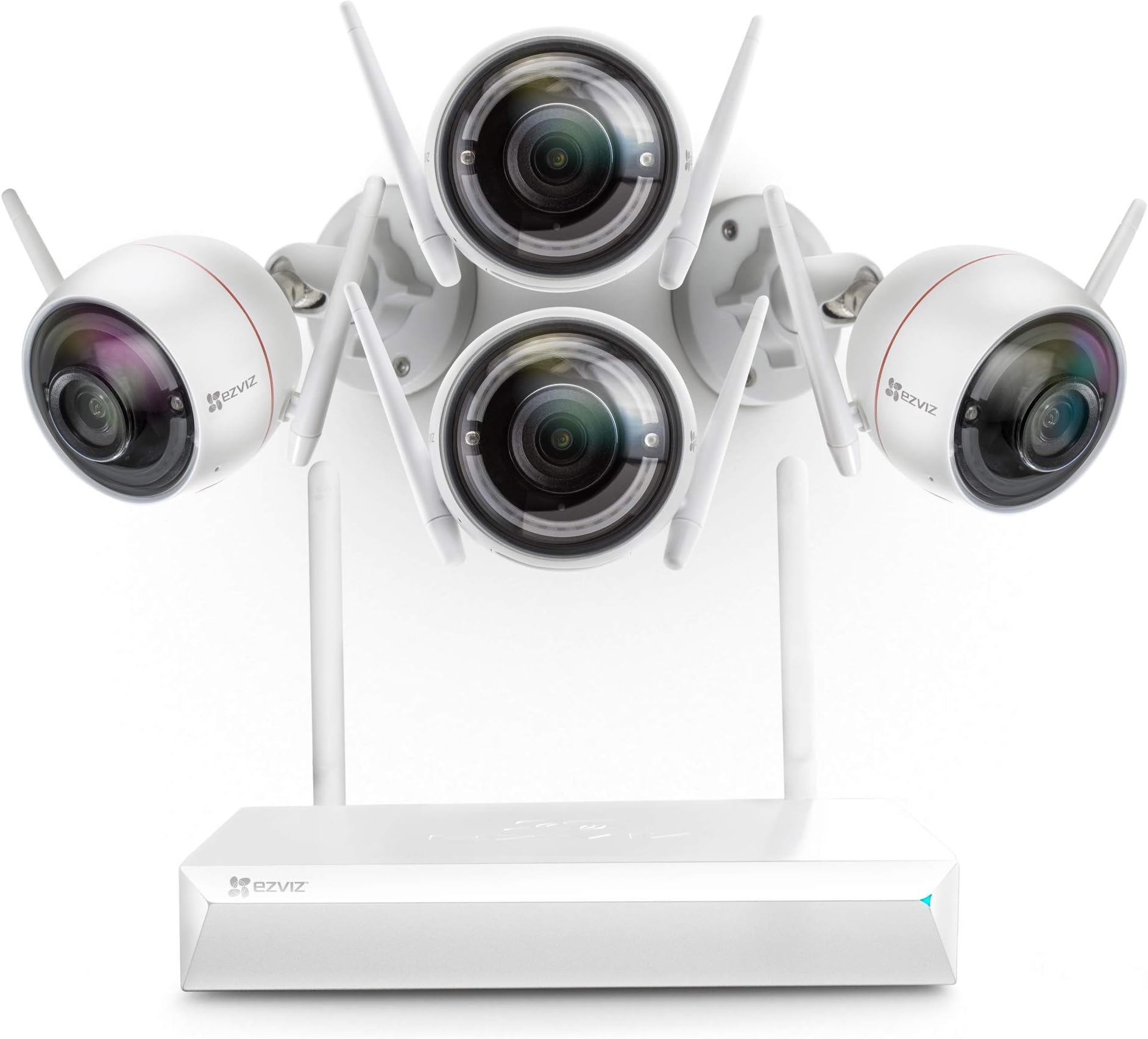 EZVIZ All-in-One Wi-Fi Security System - 1080P Surveillance Cameras with Built-in Siren, Two-Way Talk, Strobe Light and 8-Channel Wi-Fi NVR with Built-in 1TB Hard Drive