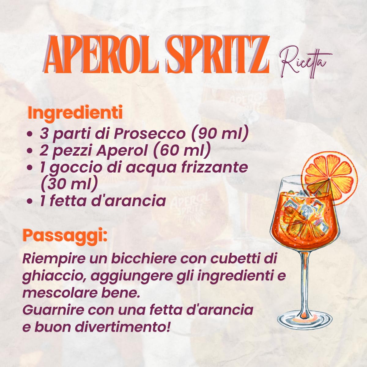 Aperol Spritz Vasetti 450 ml - 6 pezzi