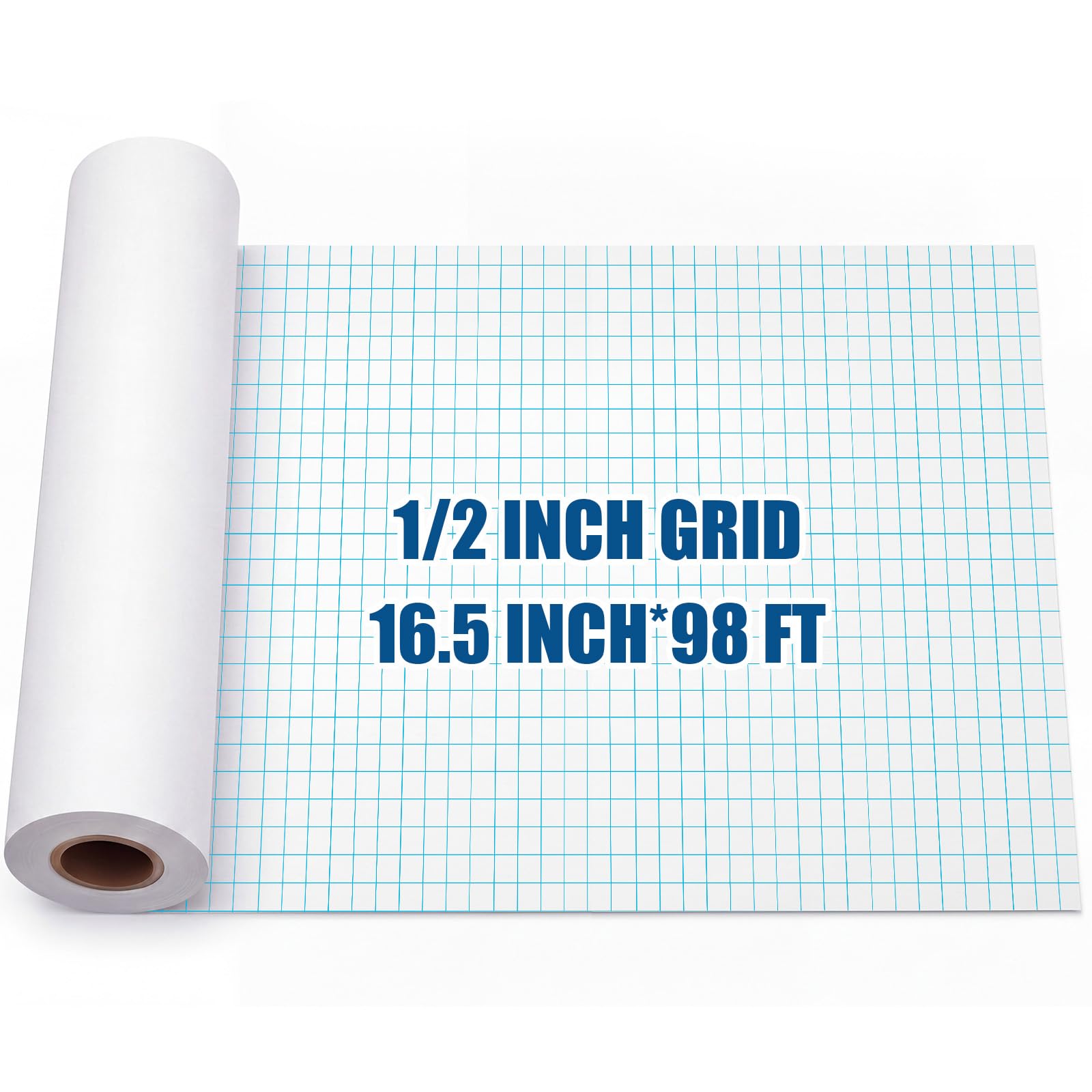 Jetec 1 Roll Large Grid Graph Paper Roll 1/2'' Grid 16.5 Inch x 98ft Sewing Pattern Paper for Back to School Classroom Teaching Drafting Supplies Kids Students Gifts