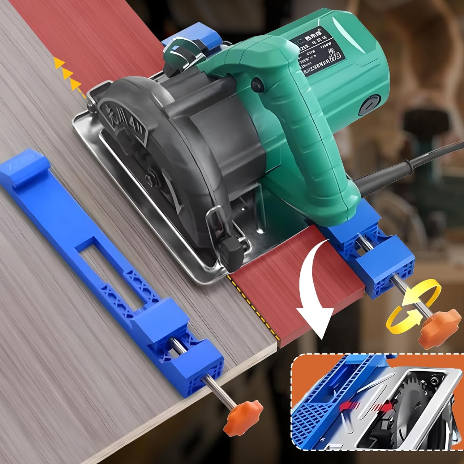 Adjustable Cutting Base Guide for Circular Saw, Saw Guide for Woodworking, Track Saw Accessories Can Lock 5.71 in to 8.19in for Woodworking Tools and Stone Cutting Projects - Image 6 thumbnail