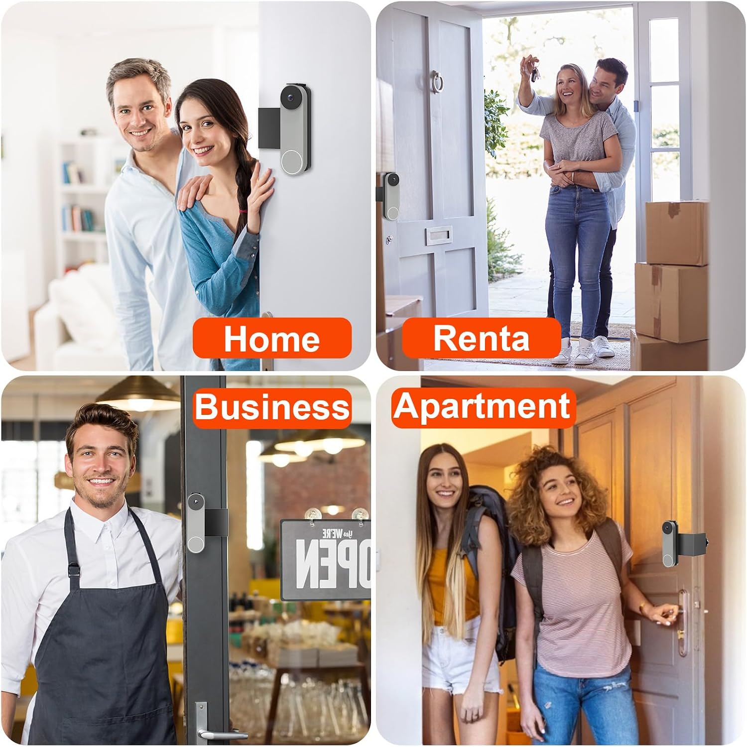 Anti-Theft Mount Compatible with Google Nest Doorbell (Battery), No Drill Adjustable Mounting Bracket Holder Accessories for Apartment Rentals, Enhanced Protection Doorbell Mount Bracket