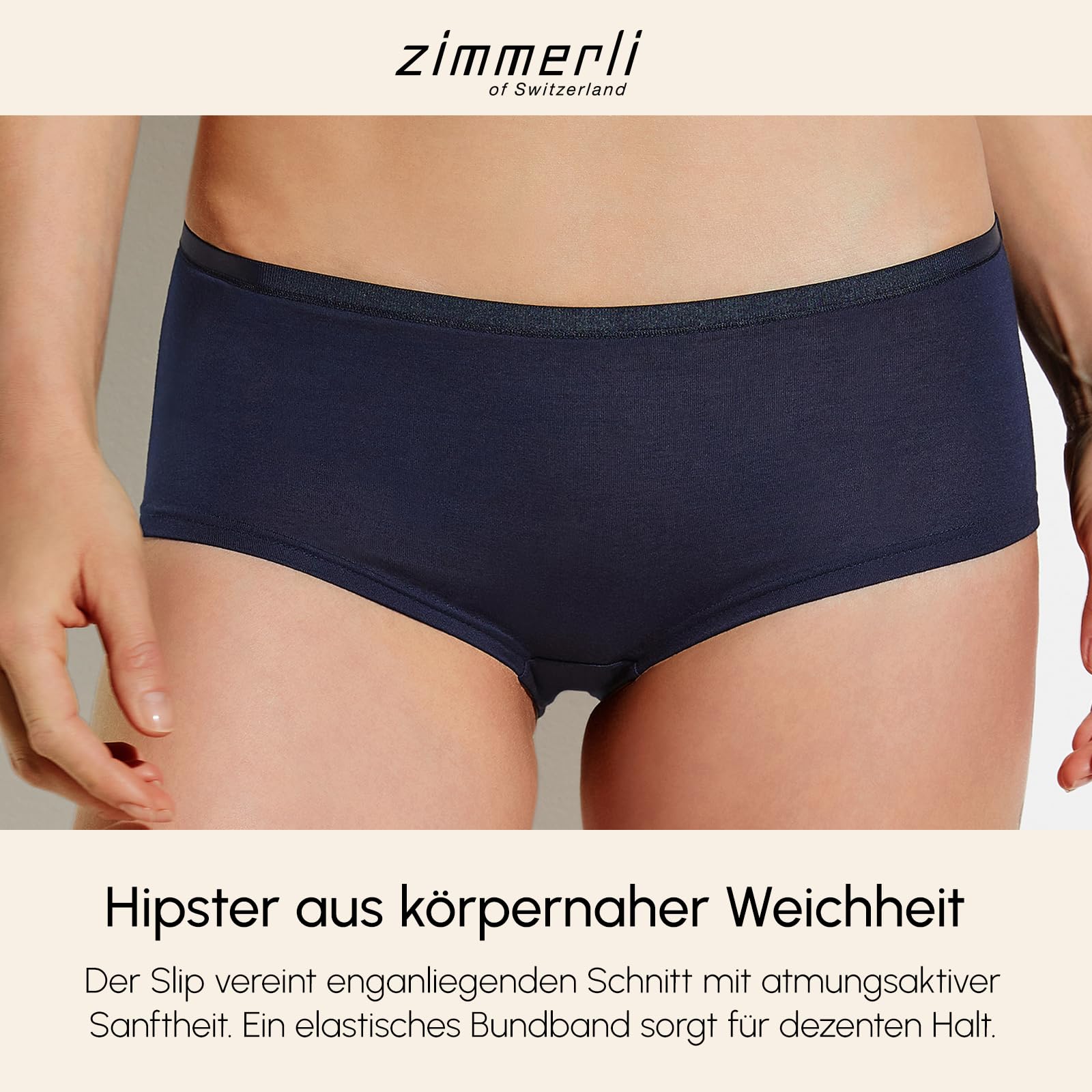 Zimmerli Hipster Pureness - Slip Damen - aus Modal - Pflegeleicht & Edel - Schwarz, Weiß, Navy, Skin - für Pures Wohlgefühl - Qualität aus der Schweiz - Größe S-XL