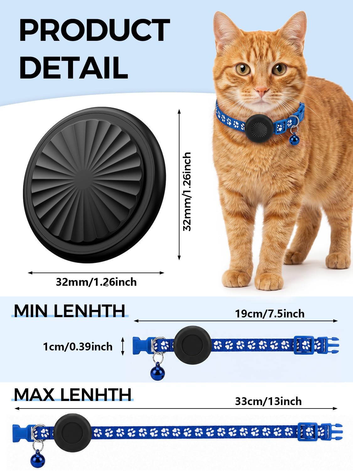 Katze GPS Tracker Hund Ohne ABO,GPS-Tracker für Haustierhalsbänder Kompatibel mit iOS ＆ Android, Globale Echtzeitverfolgung, 365 Tage Akkulaufzeit, IP67 Wasserdicht, Geeignet für Katzen,Hunde und Mehr
