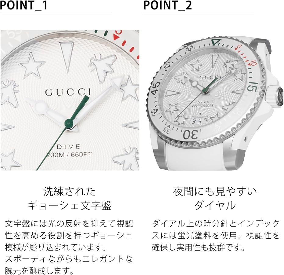 GUCCI ホワイトシリコンバンド 時計 GUCCI ホワイトシリコンバンド 時計