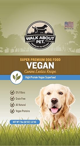 Walk About Pet, WA10037, Alimento para perros Super Premium Canine Exotics, croquetas alcalinas secas, receta vegana, sin granos, sin gluten,