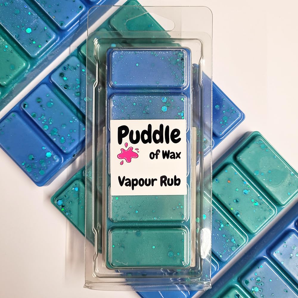 Puddle of Wax - Vapour Rub Soy Wax Melt Snap Bar - 50G - Calm & Relaxing Scent - Vegan Friendly - Made in the UK