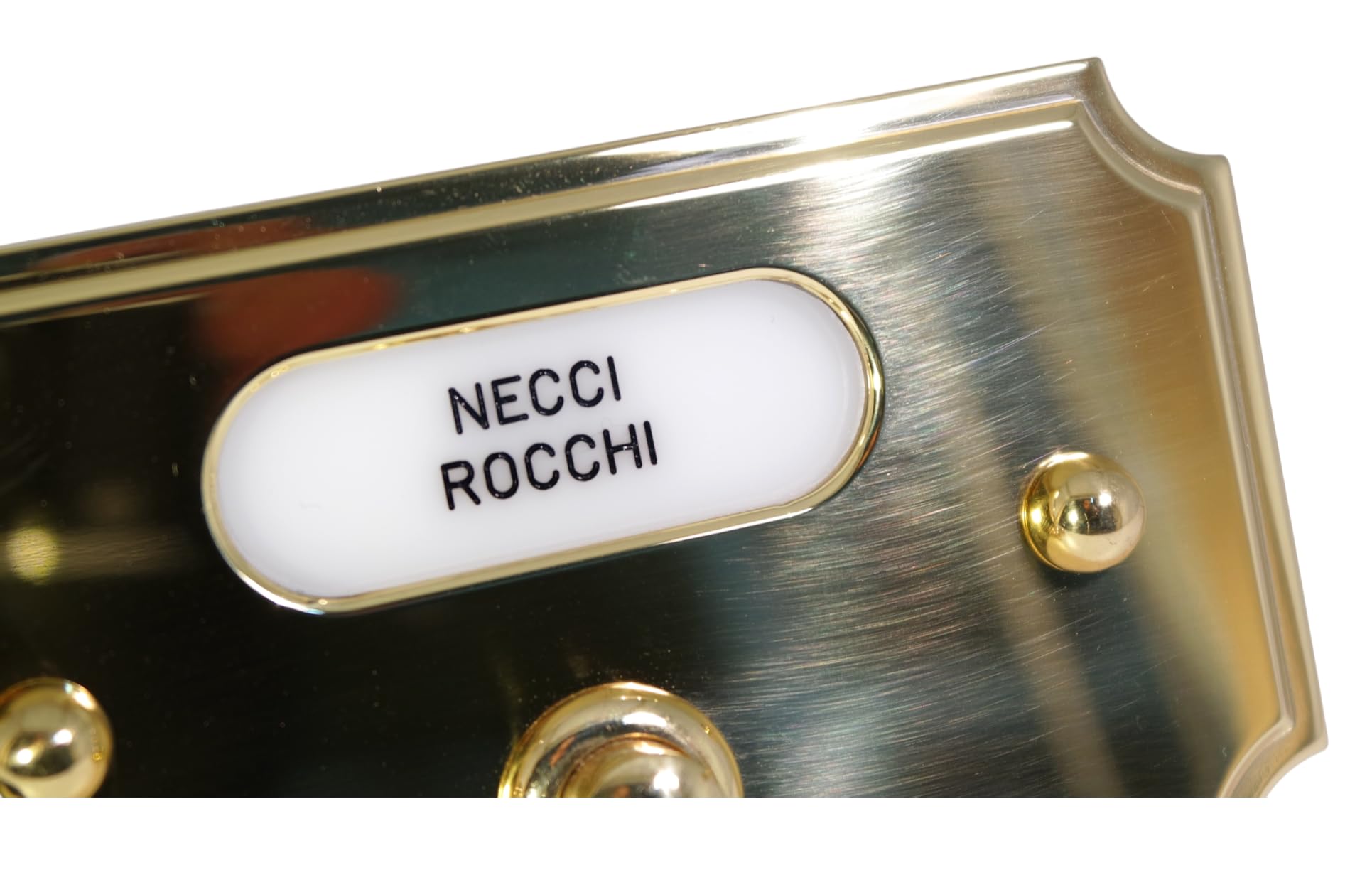 Neroni Mameli Campanello in Ottone Lucido per Esterno abitazione - Porta Ingresso Casa, con Pulsante Elettrico - Modello Tiberio - Made in Italy