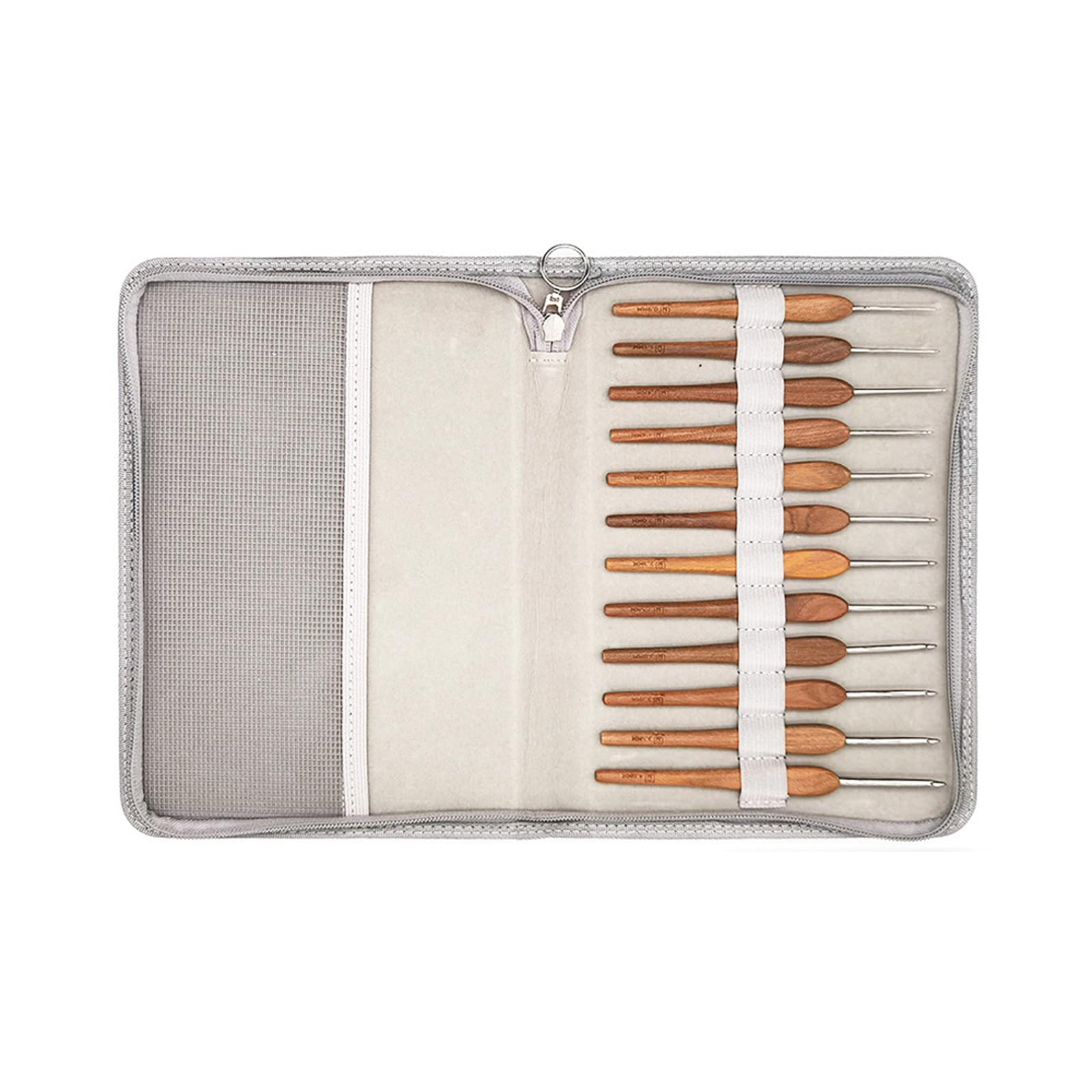 12Pcs Ergonomic Crochet Hook 0.9mm-4.0mm Wood Handle Crochet Hook Needle for Beginner Hobbyist Knitting Sweater Scarf Set