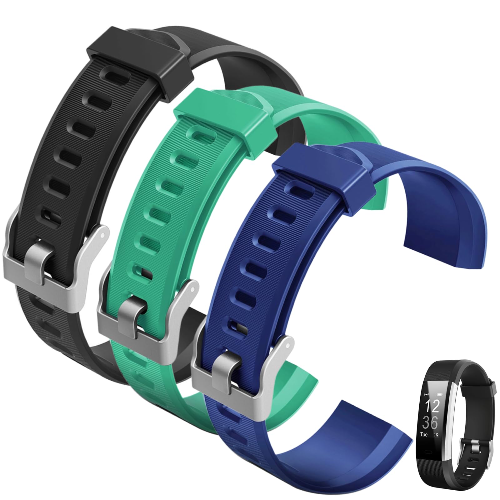 Junerain Watch Strap, Colorful Watchband Replement Asory for I15Plus HR Smart Watch, Replement t Silic Sport Qui Release Wristband Band