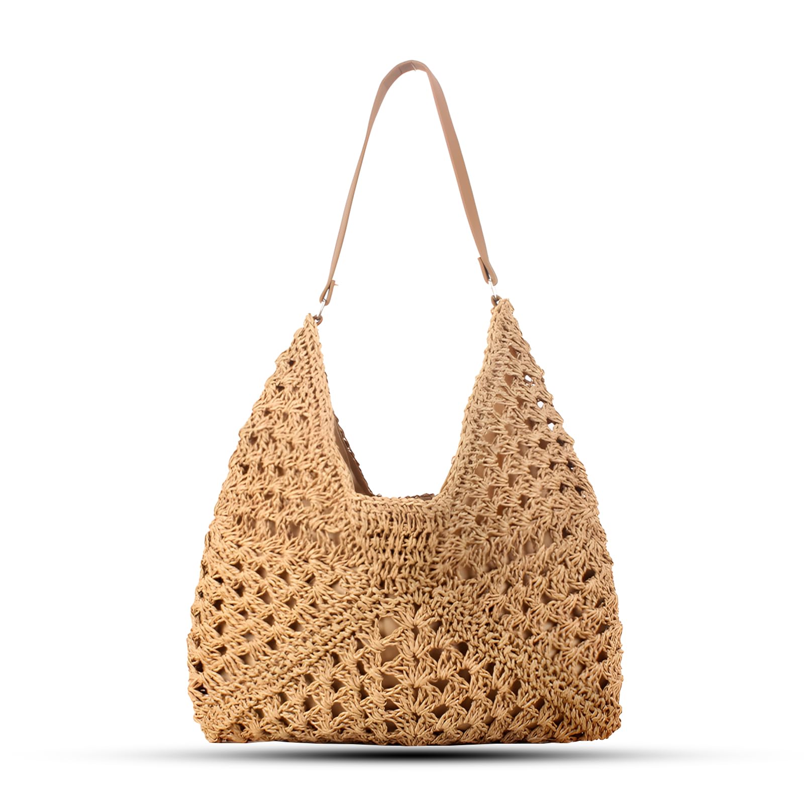 abcmilz Summer Straw Beach Tote Bag for Women Large Handmade Woven Shoulder Bag Handbags Purse for Travel Vacation Shopping