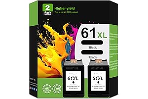 HP 61XL Black Ink Cartridge Value Pack 2 Count for Office Printers...