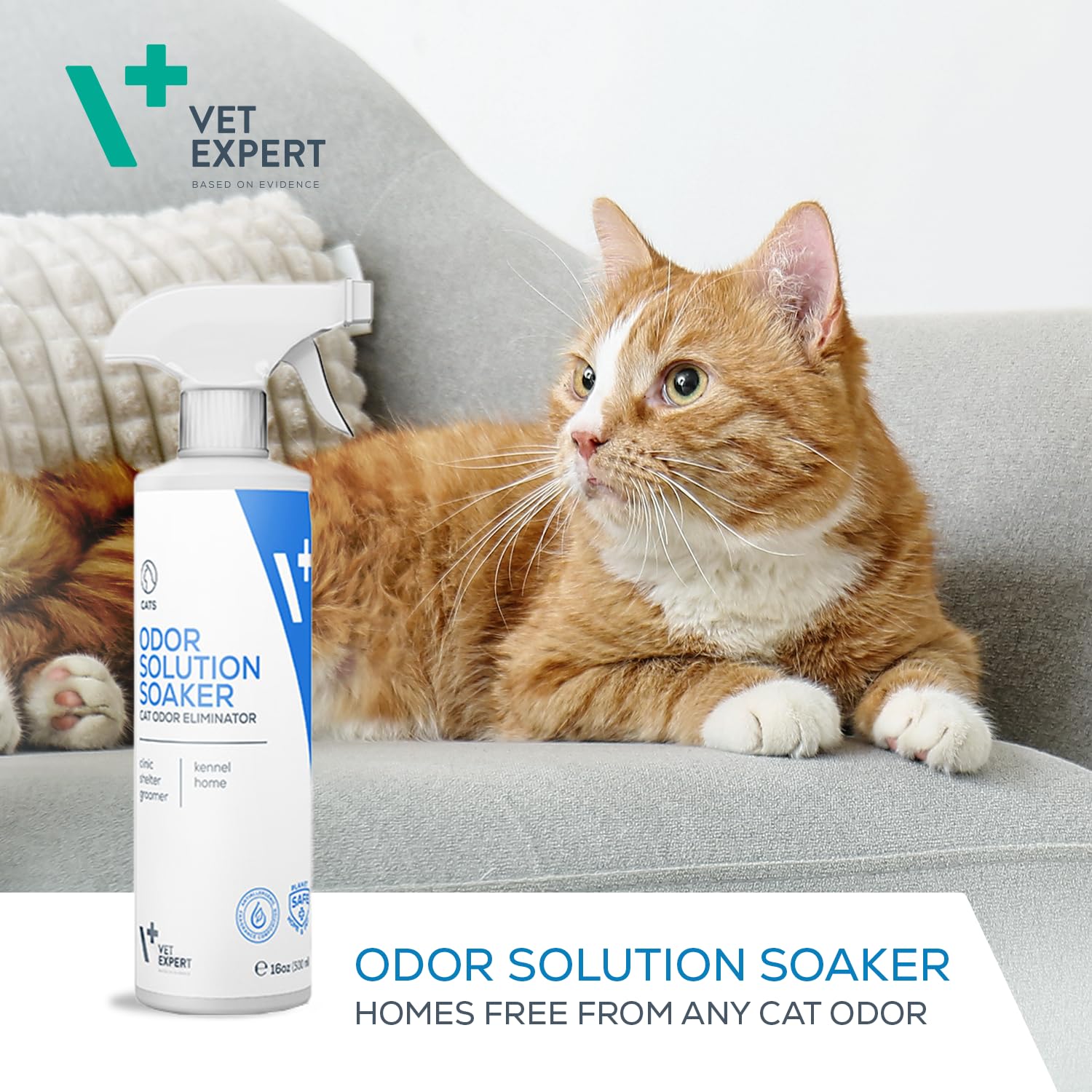 VET EXPERT ODOR SOLUTION SOAKER CAT ODOR ELIMINATOR + TRIGGER - neutralizator zapachów kotów 500 ml