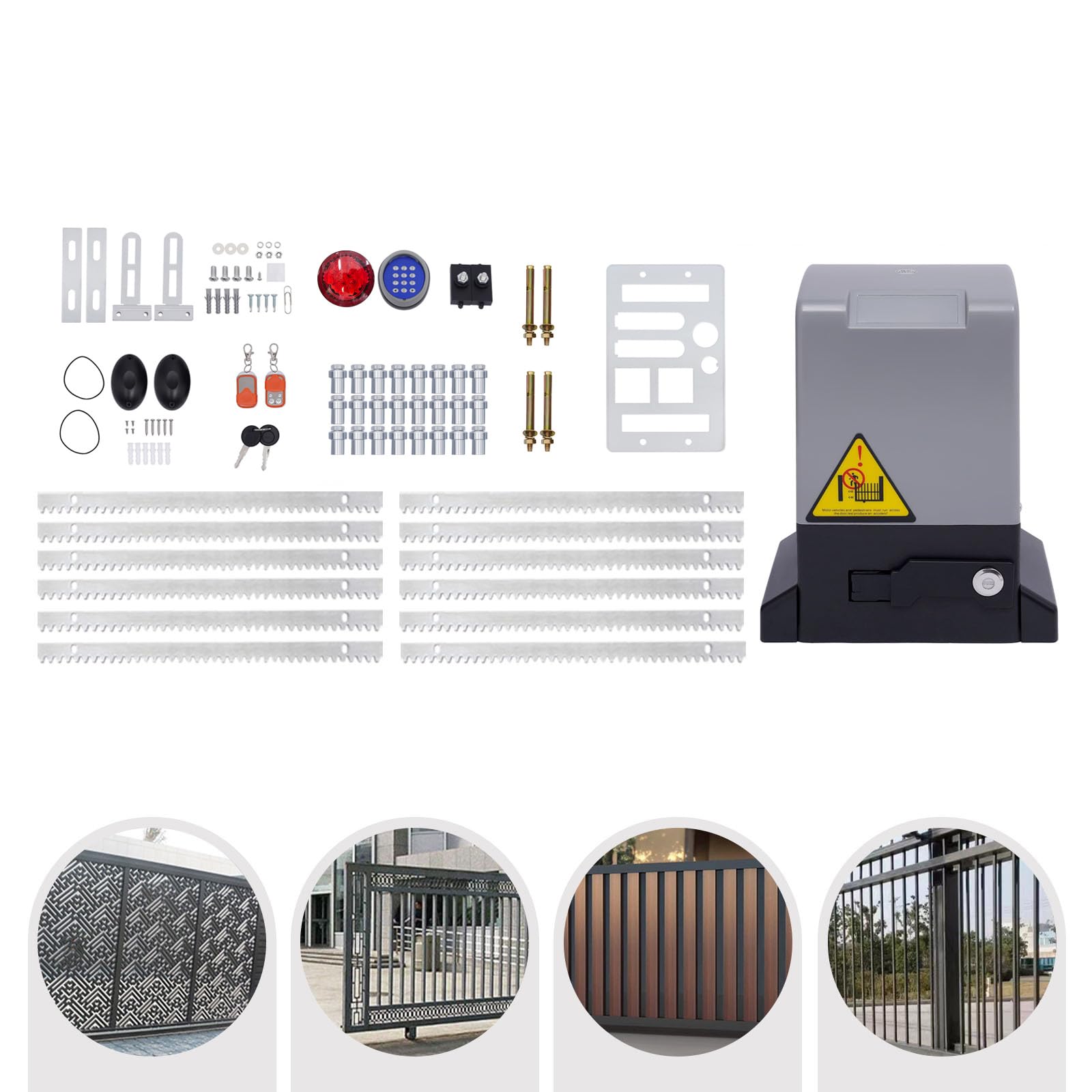 Actionneur de portail coulissant électrique, capacité de charge 800 kg, avec télécommande et fonction de fermeture automatique, convient pour jardins, maisons et espaces commerciaux