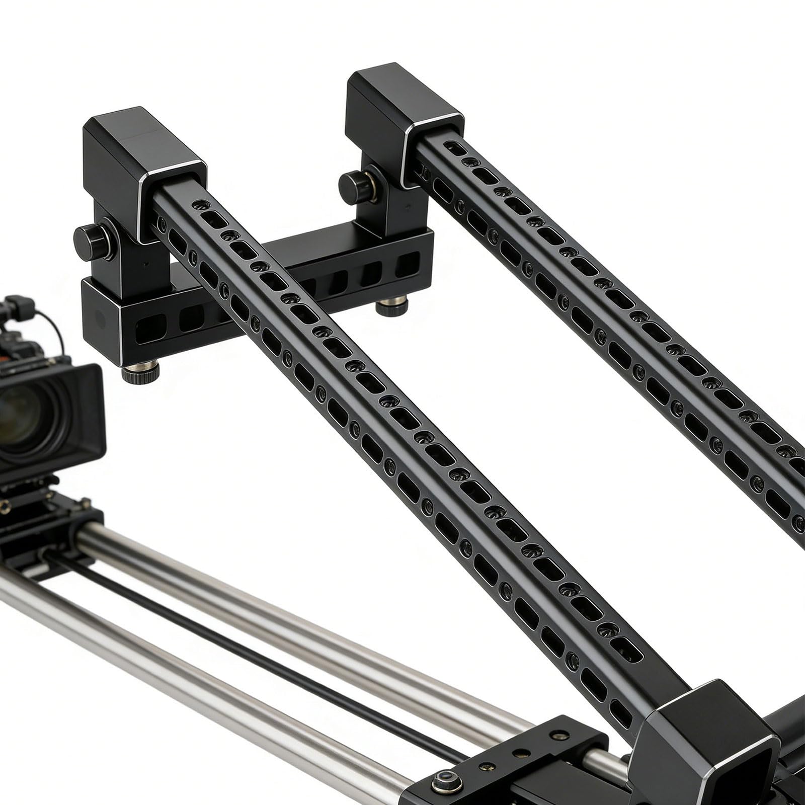 Tubo prolunga multifunzione con asta da 15 mm con fori per viti da 1/4 pollice per supporto per videocamera DSLR Supporto per fotocamera regolabile