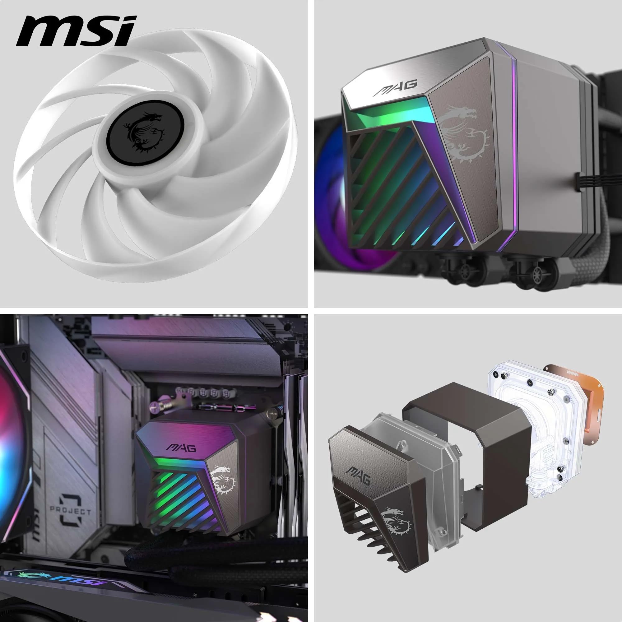 MSI MAG CORELIQUID A15 360 sistema di raffreddamento per computer Scheda madre, Processore Raffreddatore di liquidi tutto in uno 12 cm Nero 1 pz