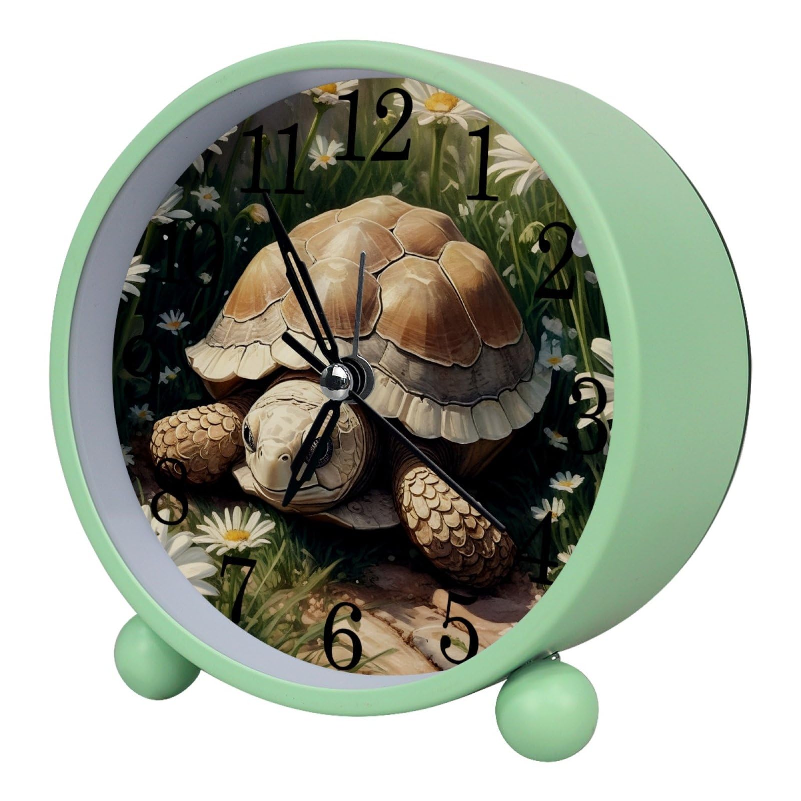 etoenbrc Watercolor Butterfly Silent Analog Alarm Clock Small Battery Operated Clock Slient Plastic Table Clock for Living Room Bedroom Color386