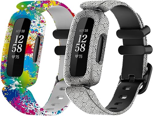 Baaletc Compatible con Fitbit Ace 3 bandas para niños, diseño suave impreso floral, accesorios de repuesto para Fitbit Ace 3 niños y niñas