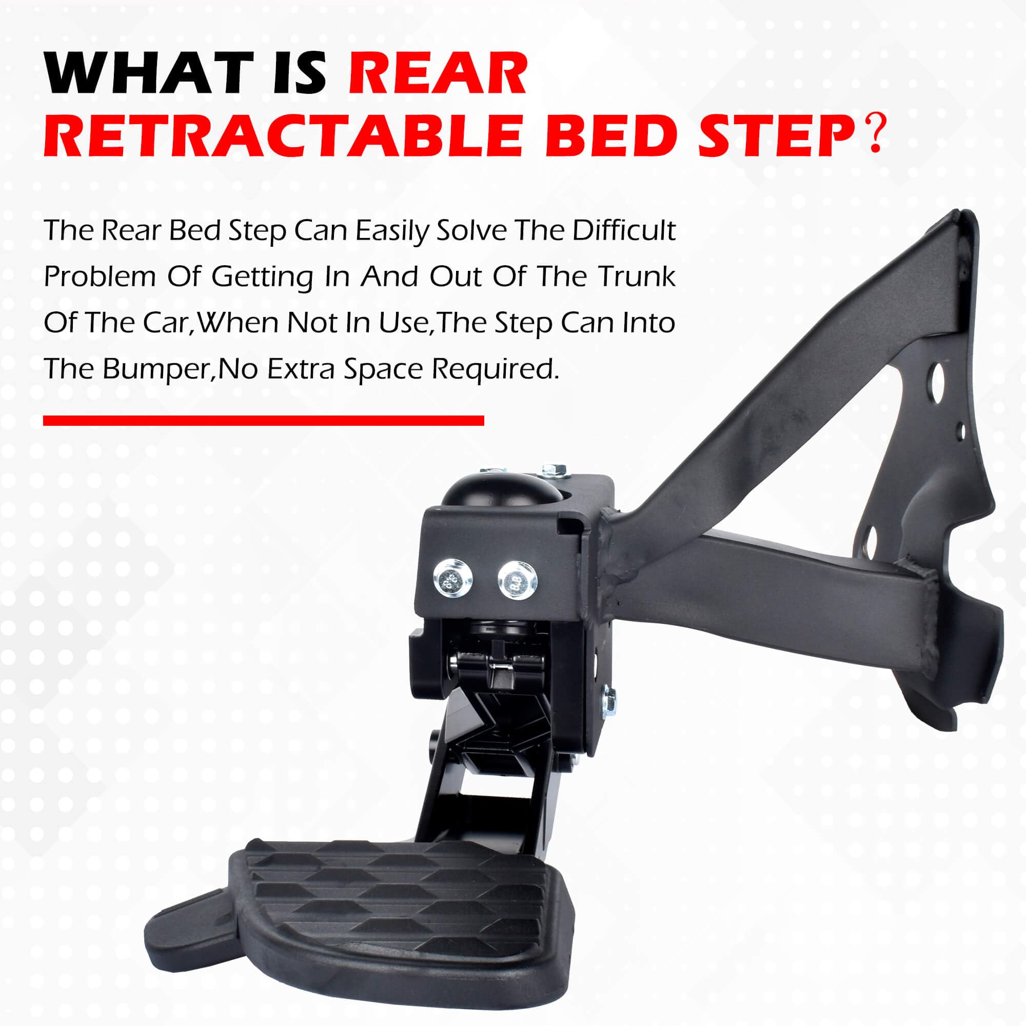 Feoie Rear Bumper Tailgate Bed Step Retractable Compatible with 2019 2020 2021 2022 Dodge Ram