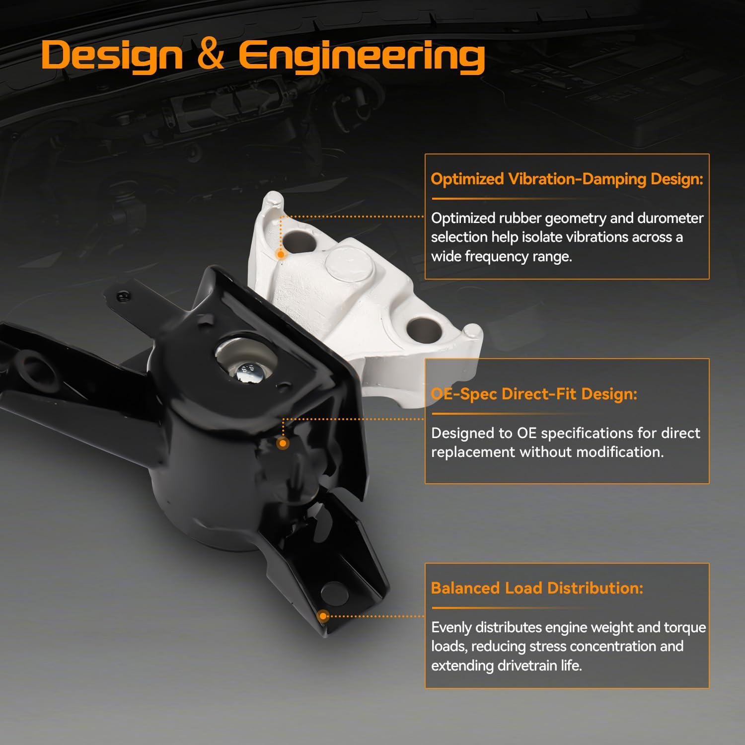 4PCS Engine Motor Mount & Automatic Transmission Mount Set Compatible with Toyota RAV4 2006 2007 2008 2.4L L4, Replace# 1236128250, 1230528240, 123710V020, 1237228220