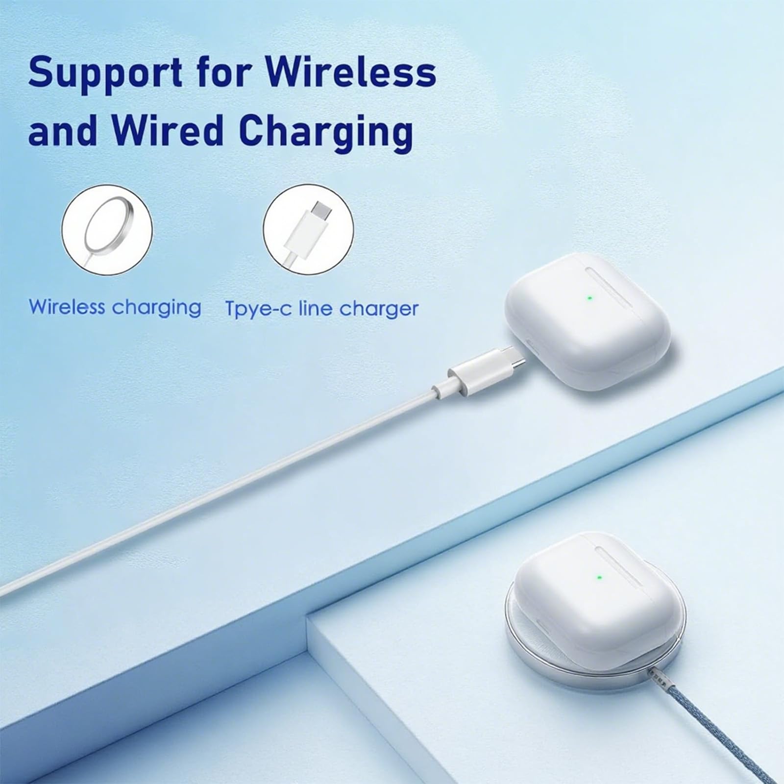 Wireless Charging Case Replacement Compatible With Air Pods 1 2-Bluetooth Sync | UK