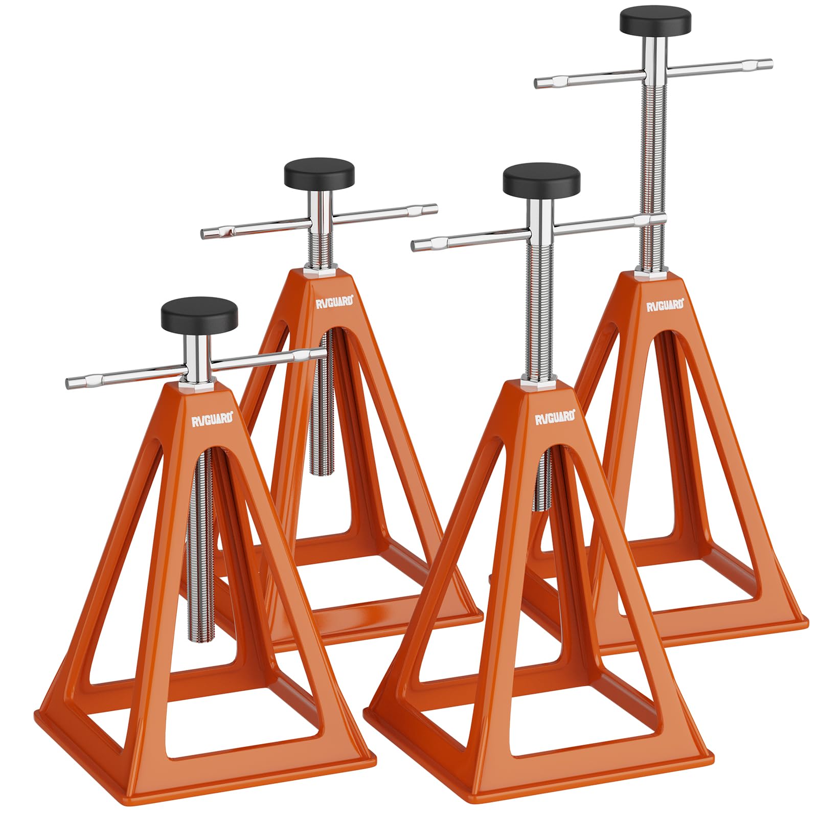 Photo 1 of RVGUARD RV Stack Jacks 4 Pack, Aluminum Stabilizer Jacks for RV Trailer Camper, Single Support Up to 7500 Lbs, Adjustable from 11" to 17"