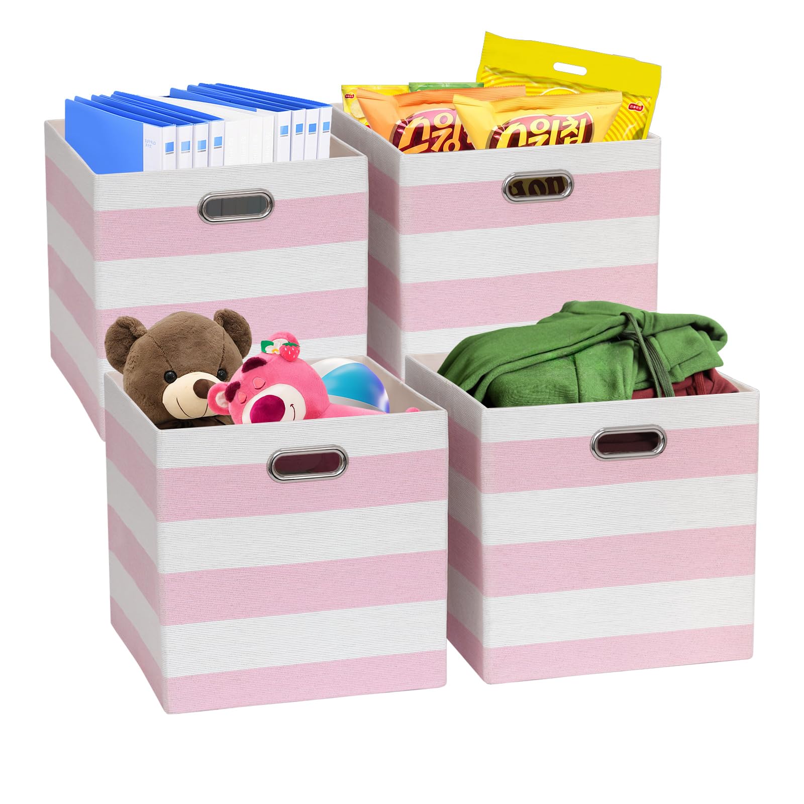 Panier de rangement pour étagère enfant | Cubes pliables rose