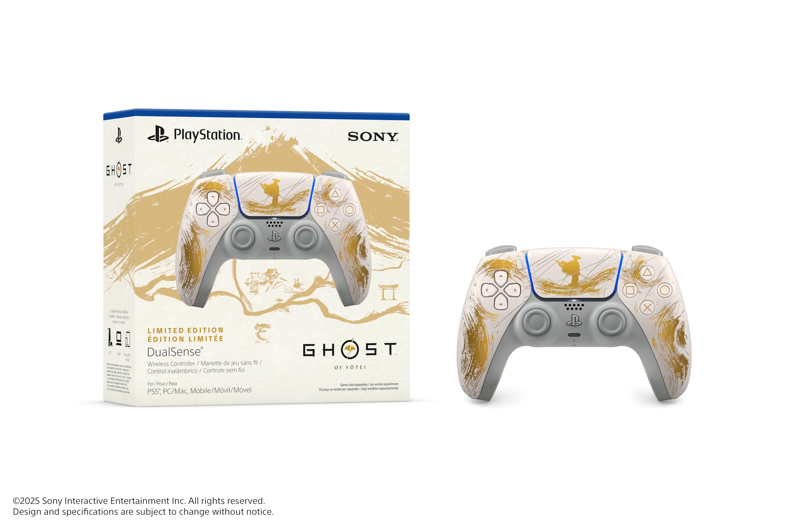 Controller wireless DualSense - Ghost of Yōtei Gold Limited Edition