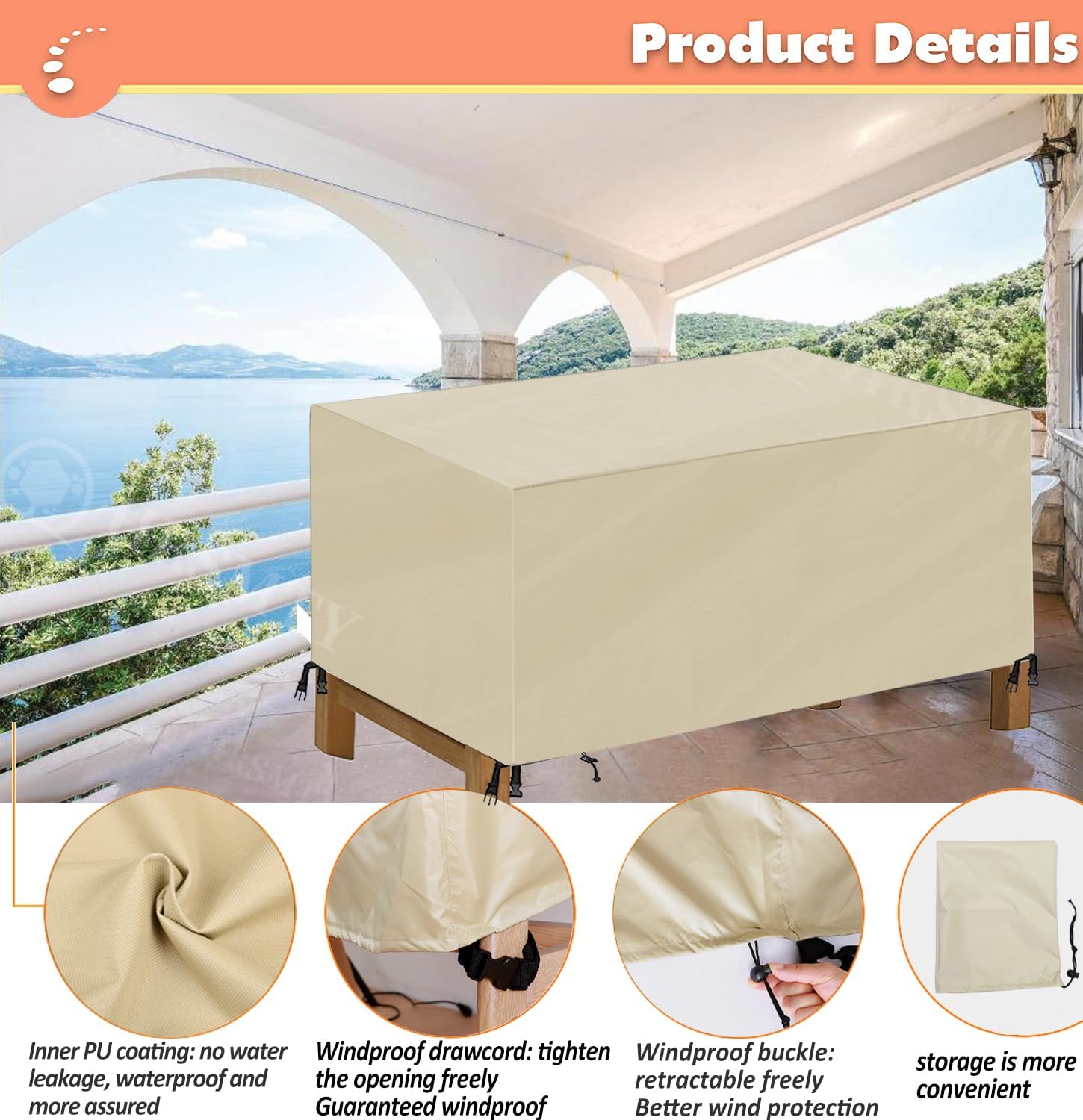 Patio Furniture Covers Heavy, Outdoor Furniture Set Cover Sectional Sofa Waterproof, Heavy Duty 420D Patio Garden Dining Table and Chair Couch Covers, Anti-UV, Weatherproof