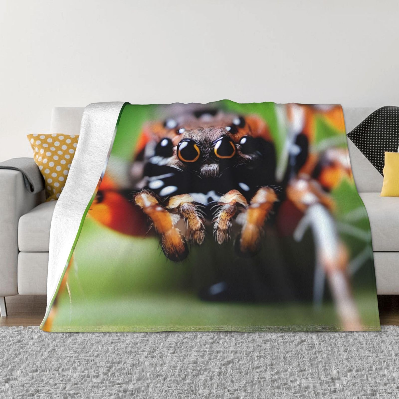Plaid flanelle araignée grand lit couverture chaude pour vos soirées cinéma et voyage