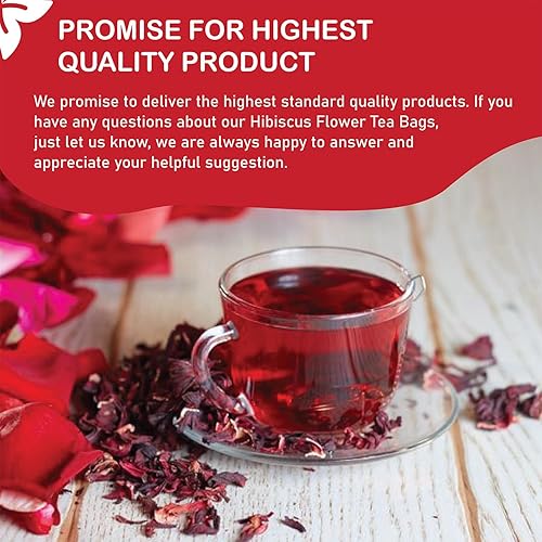 Miniatura 3 de Bolsas de té de flores de hibisco de primera calidad, 100% natural, hecho a mano, té de hierbas puro, sin azúcar, cafeína o gluten, aptas para