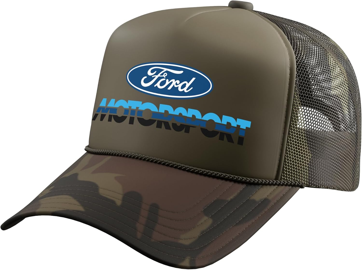 Ford Motorsport 3-Color Logo Trucker Hat with Adjustable Mesh Back