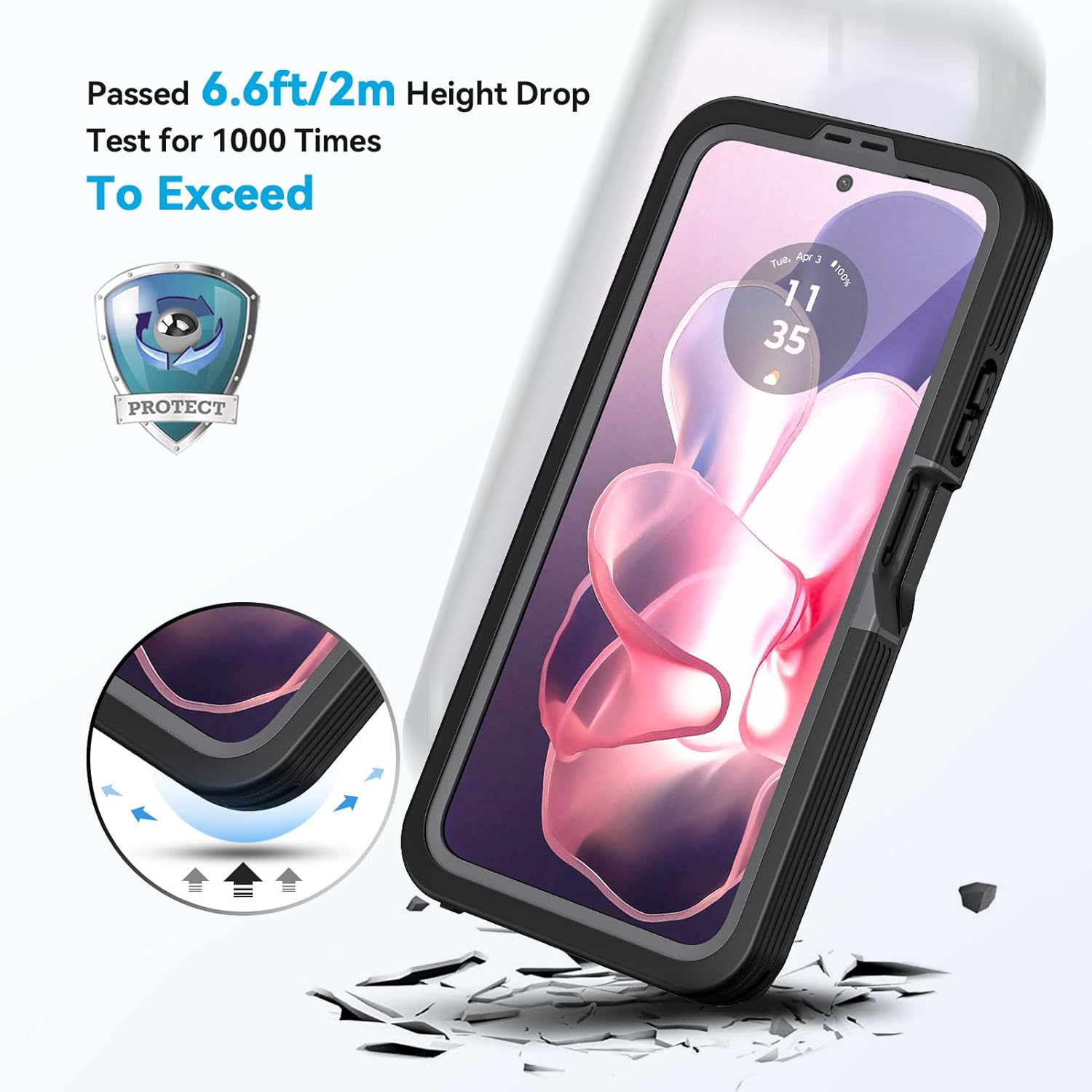 Lanhiem for Moto G Power 5G 2024 Case, IP68 Waterproof Dustproof Case with Built-in Screen Protector, Rugged Full Body Shockproof Magnetic Phone Cover, Black/Gray