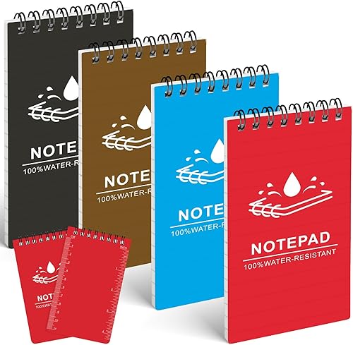 Koogel 12 Mini Cuadernos En Espiral, Cuaderno De Bolsillo Impermeable A Rayas, Pequeños Bloc De Notas De 3 X 5 Pulgadas Cuaderno De Espiral