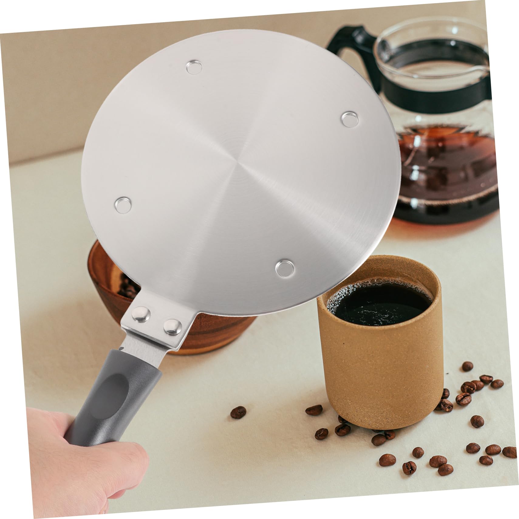 Difusor de Calor Inoxidable para Cafeteras Adaptador de Inducción Mango Desmontable Compatible con Utensilios de Cocina para Cocinas de Inducción y Gas