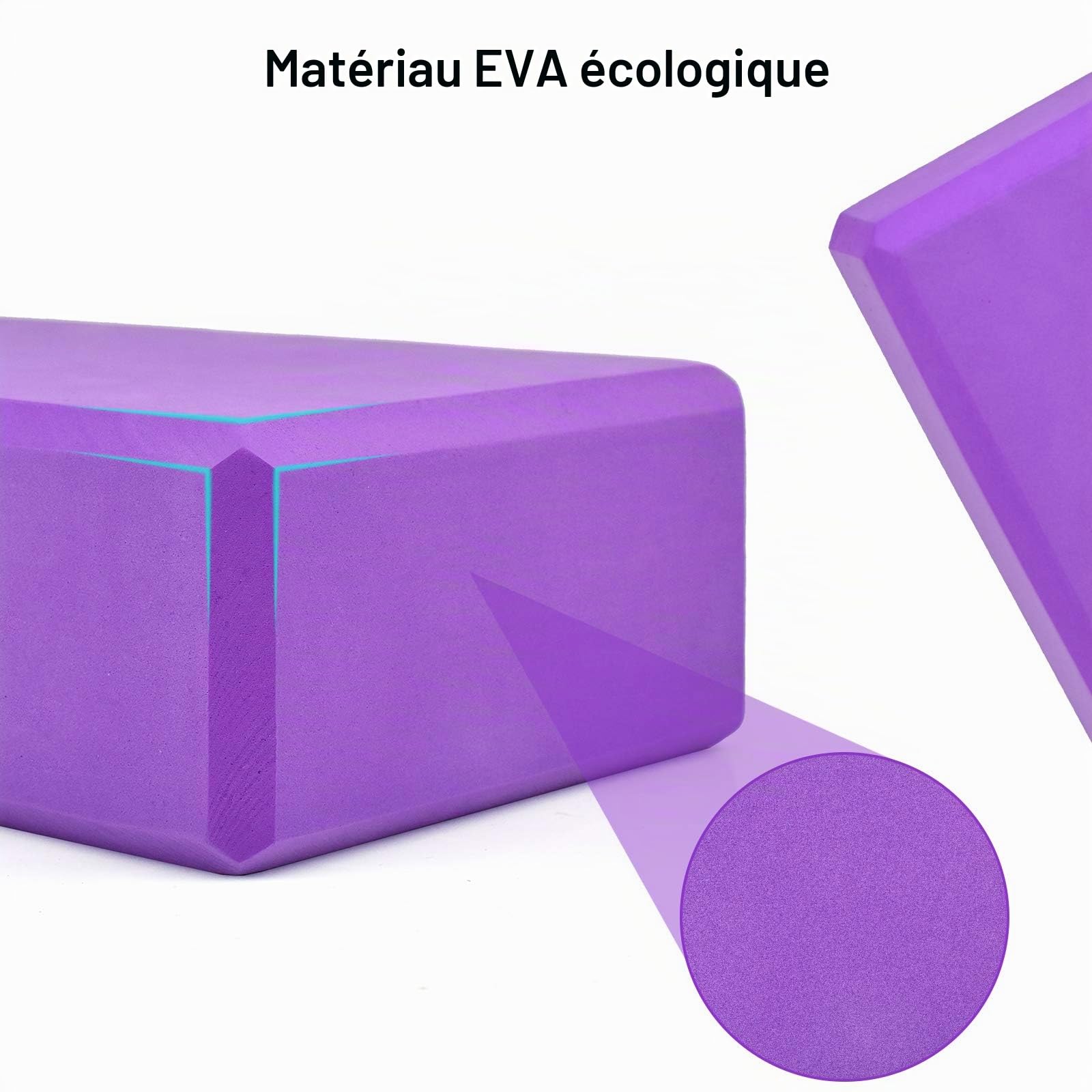 Brique Yoga Lot 2 Bloc Yoga Block Brique de Yoga Blocks Briques Kit Yoga Accessoires Avec Sangle et Sac de Yoga 【Lot de 4 Pièces】
