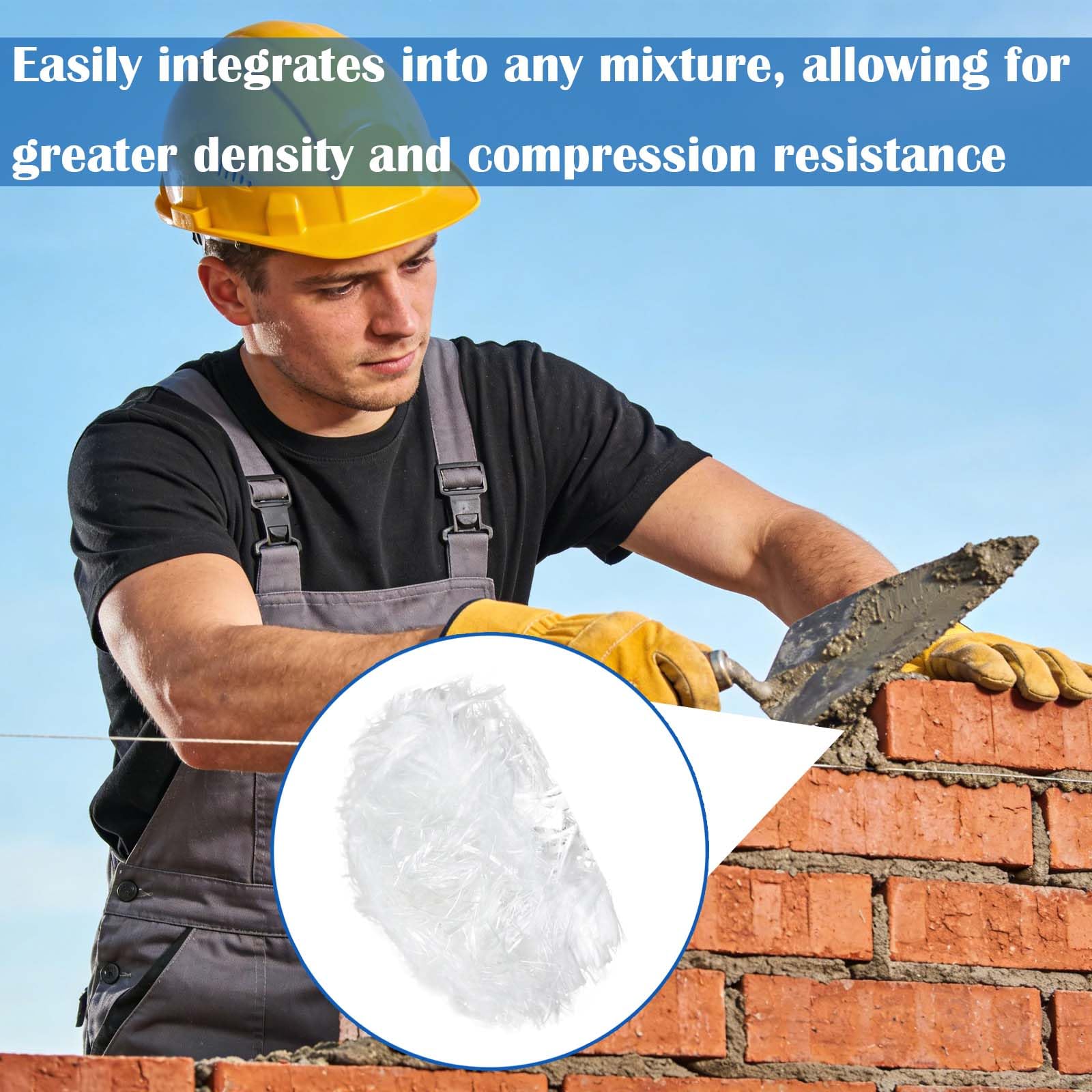 Fibre de Verre Haute qualité 2,2 LB pour béton, Ciment, époxy et mortier Renforcement, résistance à la Chalet à la Corrosion, idéale pour Applications DIY et Professionnelles